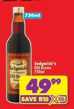 Shoprite Sedgwick's Old Brown 750ml offer