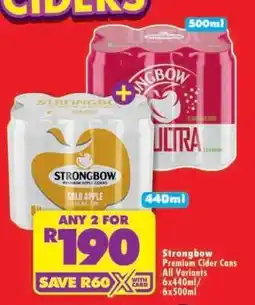 Shoprite Strongbow Premium Cider Cans All Variants offer