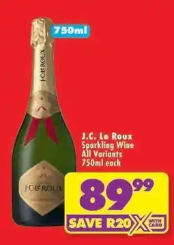 Shoprite J.C. Le Roux Sparkling Wine All Variants 750ml each offer