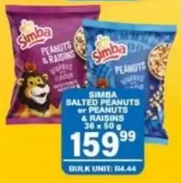 Giant Hyper Simba Salted Peanuts or Peanuts & Raisins offer