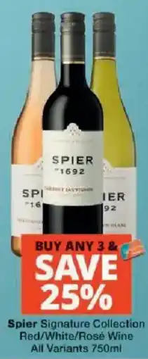 Checkers Liquor Shop Spier Signature Collection Red/White/Rosé Wine offer
