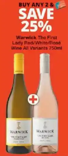 Checkers Liquor Shop Warwick The First Lady Red/White/Rosé Wine offer