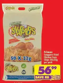 Shoprite Frimax Snappers Fried Chicken Corn Chips 50x22g per pack offer