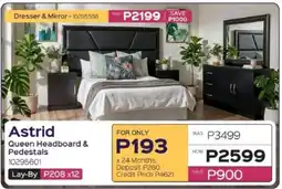 Sleepmasters Astrid Queen Headboard & Pedestals offer