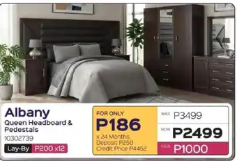 Albany Queen Headboard & Pedestals