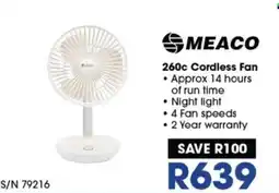 Hirsch's MEACO 260c Cordless Fan offer