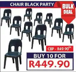 Laduma Hardware catalogue CHAIR BLACK PARTY offer
