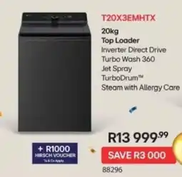 Hirsch's Top Loader Inverter Direct Drive Turbo Wash 360 offer