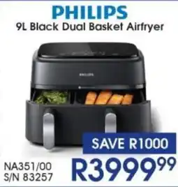 Hirsch's PHILIPS 9L Black Dual Basket Airfryer offer