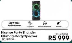 Hirsch's Hisense Party Thunder Ultimate Party Speaker offer