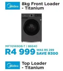 Hirsch's Midea 8kg Front Loader - Titanium offer