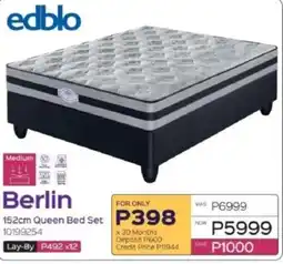 Sleepmasters edblo Berlin 152cm Queen Bed Set offer