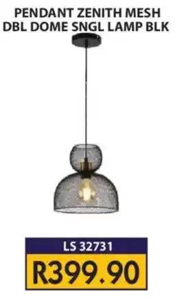 Laduma Hardware catalogue Pendant Zenith Mesh DBL Dome SNGL Lamp BLK offer