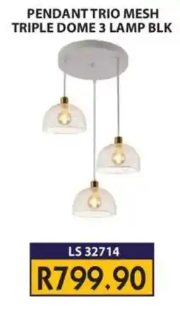 Laduma Hardware catalogue PENDANT TRIO MESH TRIPLE DOME 3 LAMP BLK offer