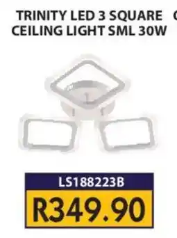 Laduma Hardware catalogue TRINITY LED 3 SQUARE CEILING LIGHT SML 30W offer