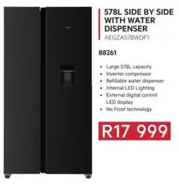 Hirsch's AEG 578L Side by Side with Water Dispenser offer