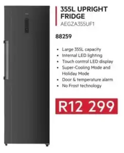 Hirsch's 355L UPRIGHT FRIDGE AEGZA355UF1 offer