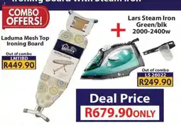 Laduma Hardware catalogue Laduma Mesh Top Ironing Board + Lars Steam Iron Green/blk offer