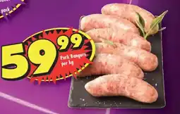 Shoprite Pork Bangers offer
