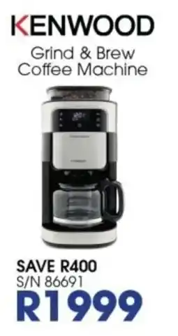 Hirsch's KENWOOD Grind & Brew Coffee Machine offer