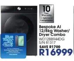Hirsch's Bespoke AI 12/8kg Washer/Dryer Combo offer