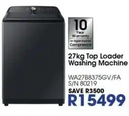 Hirsch's 27kg Top Loader Washing Machine offer