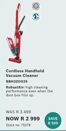 Hirsch's Cordless Handheld Vacuum Cleaner offer