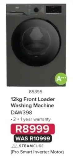 Hirsch's 12kg Front Loader Washing Machine DAW398 offer