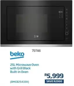 Hirsch's Beko 25L Microwave Oven with Grill Black Built-in Oven offer