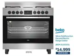 Hirsch's beko 90cm Multifunction Gas and Electric Range Cooker offer
