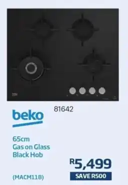 Hirsch's beko 65cm Gas on Glass Black Hob offer