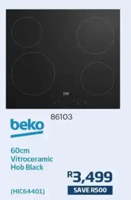 Hirsch's Beko 60cm Vitroceramic Hob Black offer