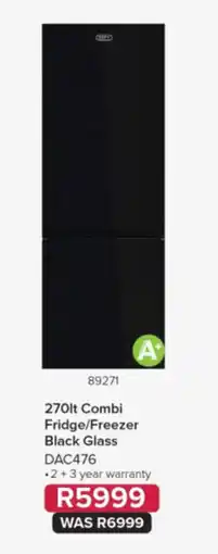 Hirsch's Bosch 270lt Combi Fridge/Freezer Black Glass offer