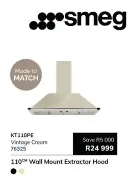 Hirsch's Smeg 110CM Wall Mount Extractor Hood offer