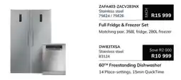 Hirsch's Full Fridge & Freezer Set offer