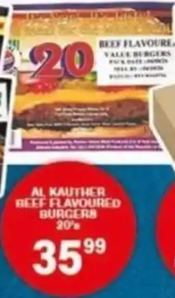 Giant Hyper AL KAUTHER BEEF FLAVOURED BURGERS offer