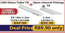Laduma Hardware catalogue LED Glass Tube T8 + Open channel Fittings offer