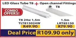 Laduma Hardware catalogue LED Glass Tube T8 + Open channel Fittings T8 offer