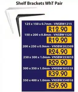 Laduma Hardware catalogue Shelf Brackets WhT Pair offer