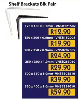Laduma Hardware catalogue Shelf Brackets Blk Pair offer