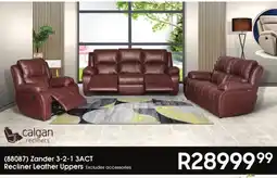 Hirsch's Calgan Recliners (88087) Zander 3-2-1 3ACT Recliner Leather Uppers offer