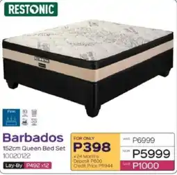 Sleepmasters RESTONIC Barbados 152cm Queen Bed Set offer