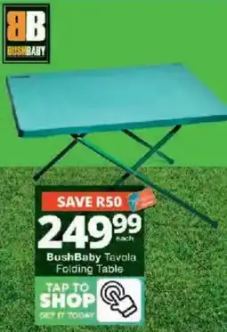 Checkers BushBaby Tavola Folding Table offer