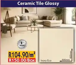 Laduma Hardware catalogue Ceramic Tile Glossy Ivory Eco offer