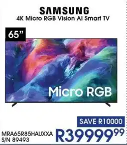Hirsch's SAMSUNG 4K Micro RGB Vision AI Smart TV offer