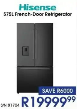 Hirsch's Hisense 575L French-Door Refrigerator offer