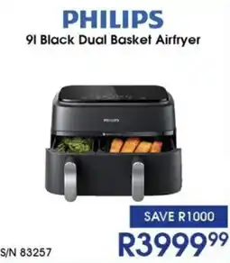 Hirsch's PHILIPS 91 Black Dual Basket Airfryer offer