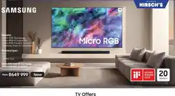 Hirsch's Samsung Micro RGB R95H 4K Vision AI Smart TV offer