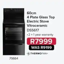 Hirsch's 60cm 4 Plate Glass Top Electric Stove Vitroceramic DSS617 offer