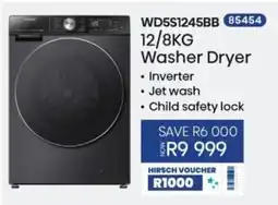 Hirsch's WD5S1245BB 12/8KG Washer Dryer offer